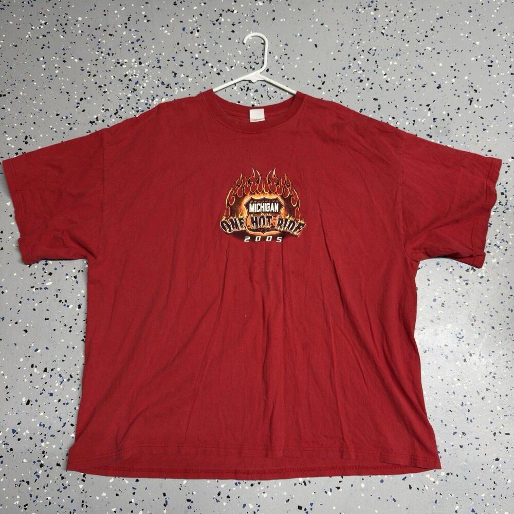 Vintage 2005 One Hot Ride Red Tee shirt - Size 3XL Men